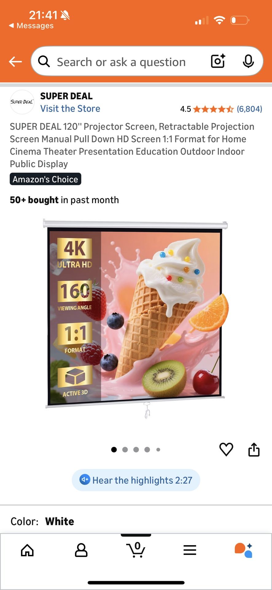 Movie Projector / Screen / Projector Stand