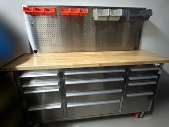 Stainless Steel Workbench with Pegboard