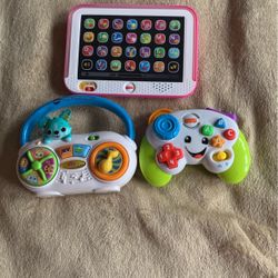 Three Baby Lear Inf Toys V Tech And  Fisher Price 