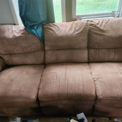 CHOCOLATE suede COUCH 