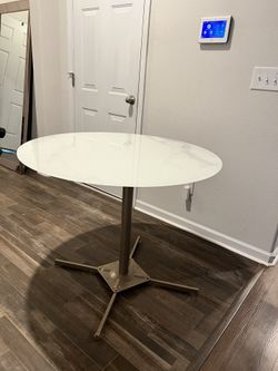 Round Dining Table 39 Inches (White & Grey)