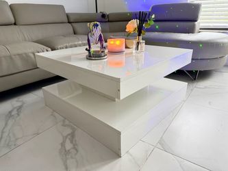 White High Gloss Two-Tier Coffee Table