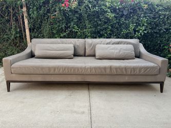 Restoration Hardware Grey Leather Couch FREE DELIVERY