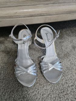 Bonicel Silver Strappy Heeled Sandals