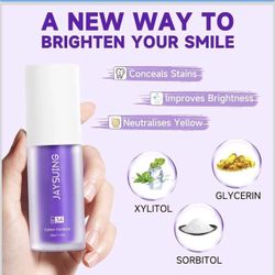 Purple Toothpaste for Teeth Whitening, Purple Colour Corrector Serum, Teeth Whitening Toothpaste, Color Wheel Toothpaste, Dental Color Corrector, Teet