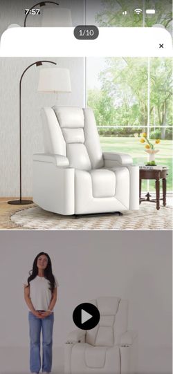 Leather Power Recliner with USB port