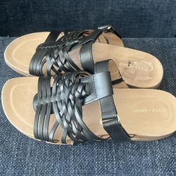 black women's sandals, size 9