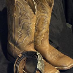 Leather Shyanne Boots & Belt Size 8-B 