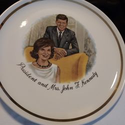 1960s "President and Mrs. John F. Kennedy" 9" Plate