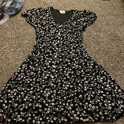 H&M black flower dress