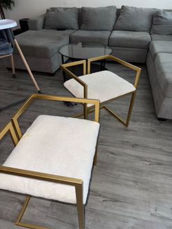 Gold accent chairs