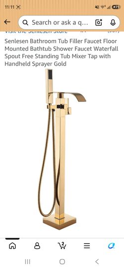 Senlesen Gold Freestanding Tub Filler Faucet