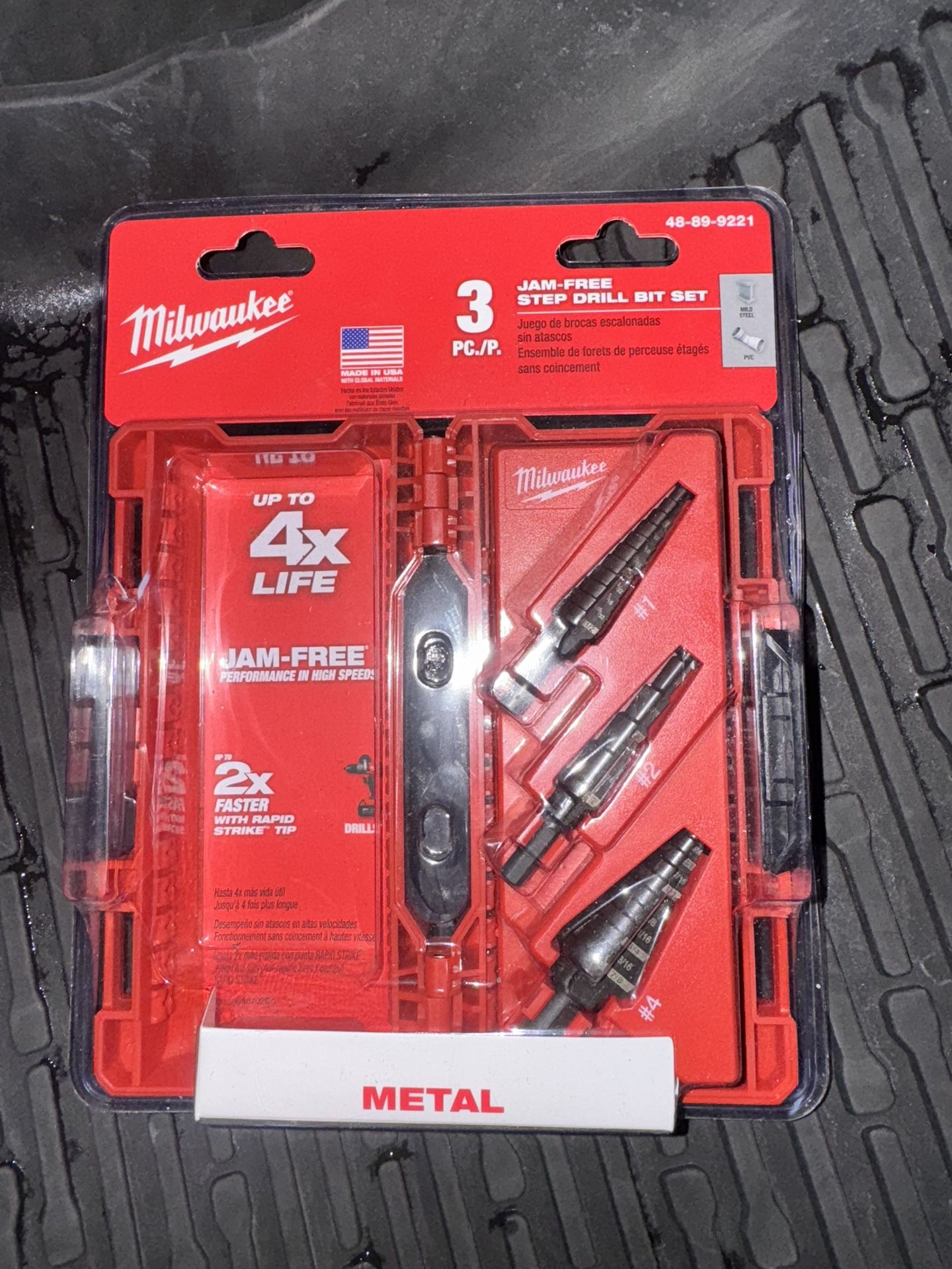 Black Oxide Step Drill Bit Set (3 Piece)