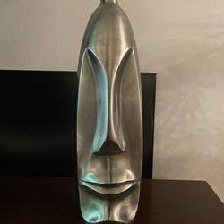 Modern Abstract Face Sculpture – Metallic Finish