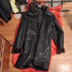 Sergio Benini Leather Trench Coat 