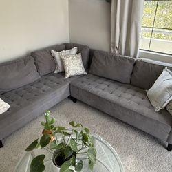 Z gallerie Vapor Grey L- Shaped Couch 