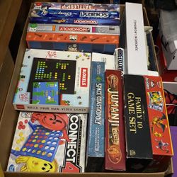 Box full of board games and other stuff