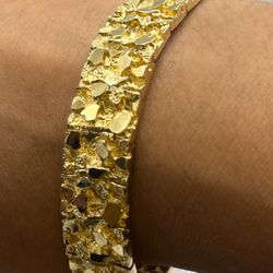 14k Gold Nugget Bracelet 