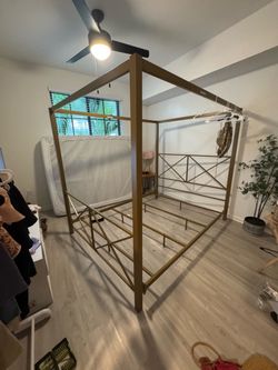 DHP Rosedale Gold Canopy Bed Frame – Full Size – MUST GO THIS WEEK!