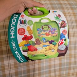 26 Pieces Dough Dinosaur Play Set Kids Pretend Play Toy with Molds and Dough for Kids in a Handy Suitcase NEW NEVER OPEN.

Materials: durable plastic 
