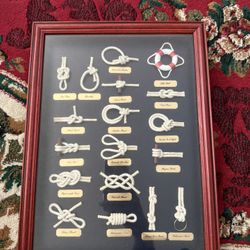 🪢 Framed Nautical Knot Display – Maritime Decor / Sailor Gift / Cabin Wall Art  