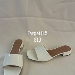 White Sandal Low Heel