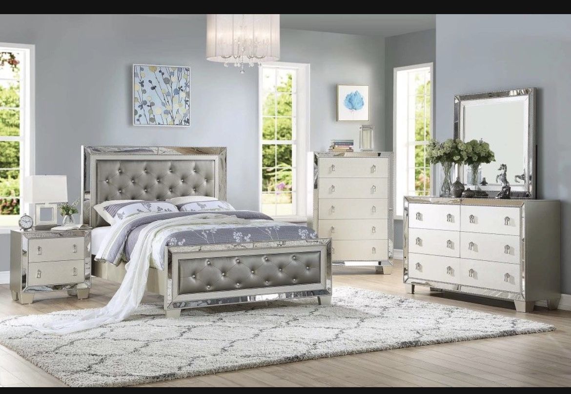 Brand New Elegant 4pc Queen Bedroom Set