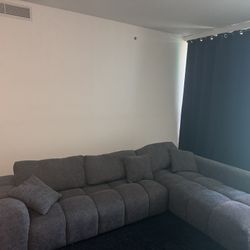 Grey Low Sectional Couch 