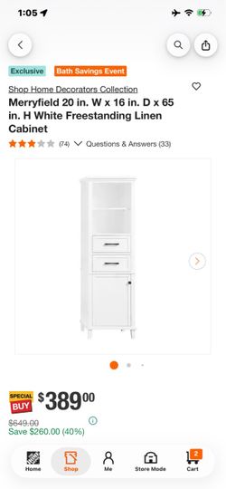 Merryfield White Freestanding Linen Cabinet