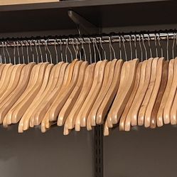 101 Wooden Hangers – Matching Set (Closet Upgrade)