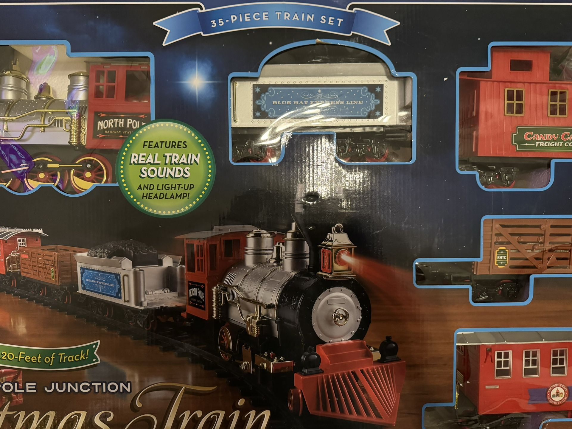 Blue Hat 35 piece north pole junction christmas train