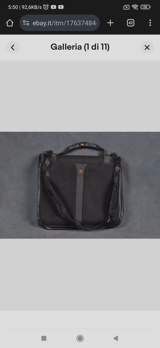 Wenger Swiss Gear LEATHER/NYLON Binder BLK PRSNTO-Folio Black Laptop
