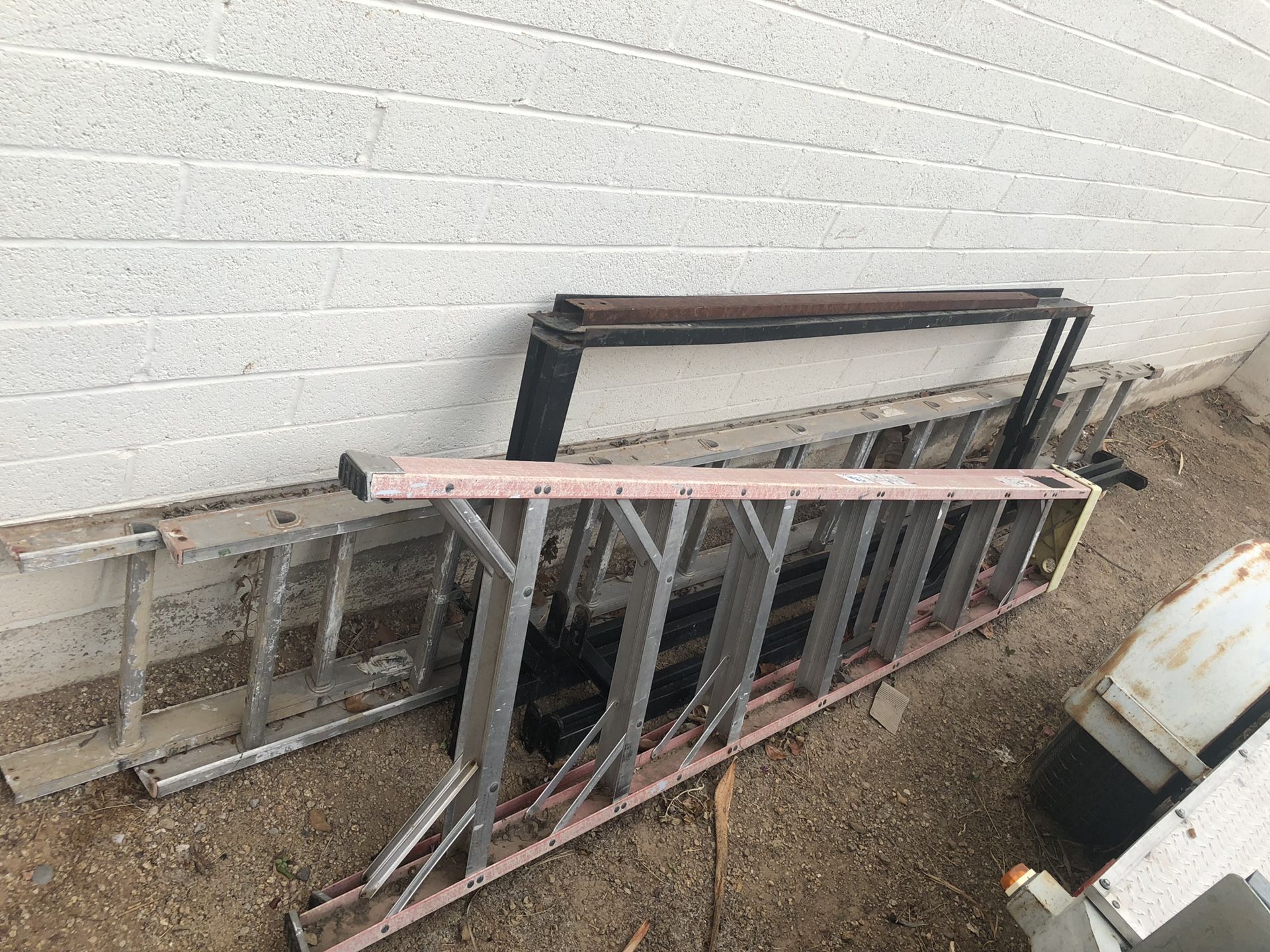 2 ladders and ladder rack for truck