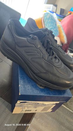 SAS Black Leather Lace-Up Walking Shoes