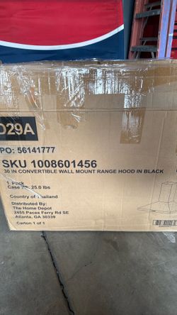 30 in convertible wall mount range hood in black