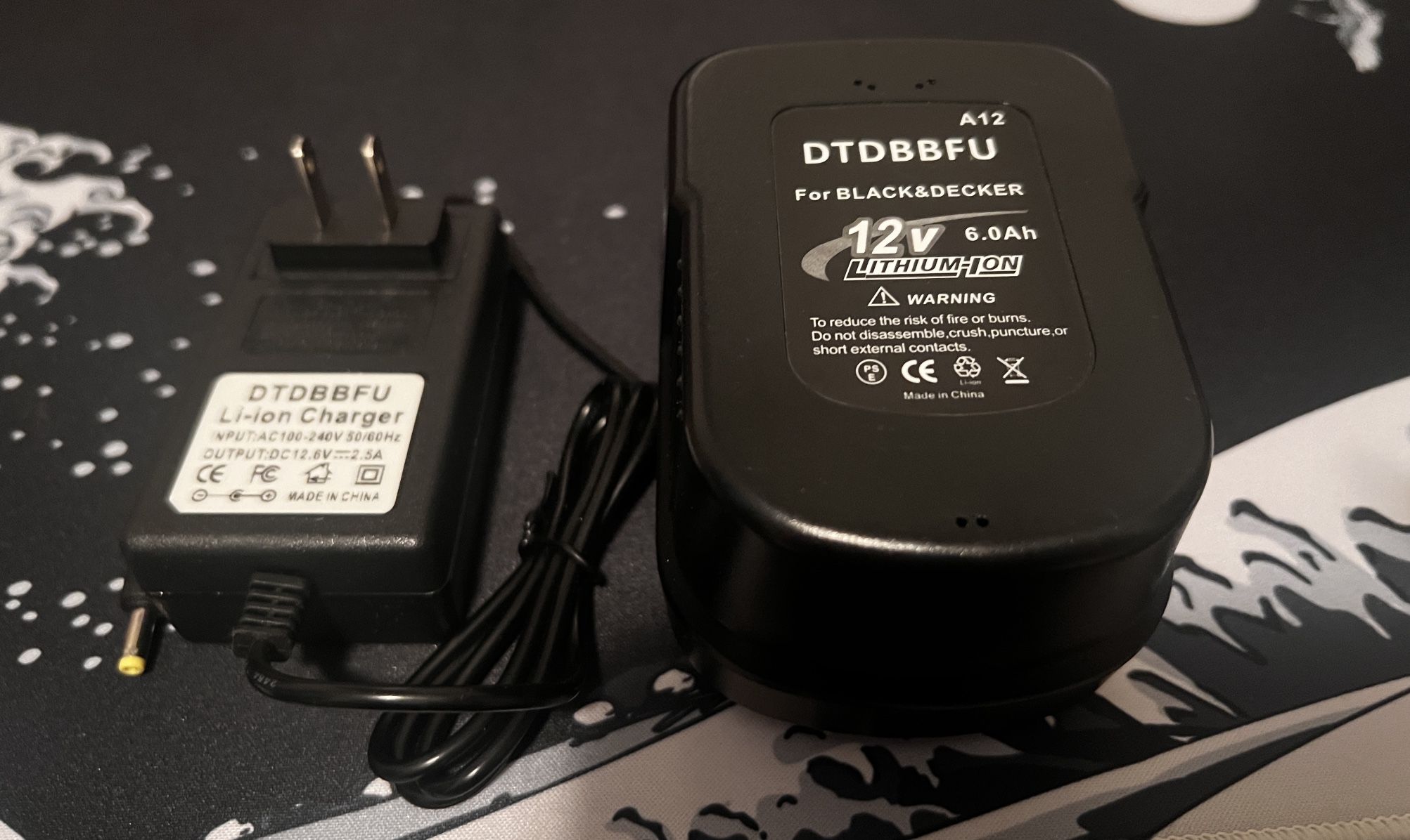 Black & Decker 12V 6.0Ah Lithium-Ion Battery Pack w/ Charger
