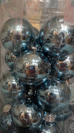 Light Blue Glass Christmas Tree Ornaments 