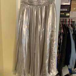 Silver Metallic pleated skirts