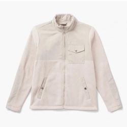 Vuori Morrow Sherpa Jacket Men Medium  Dark Salt Ivory Long Sleeve Casual NWT