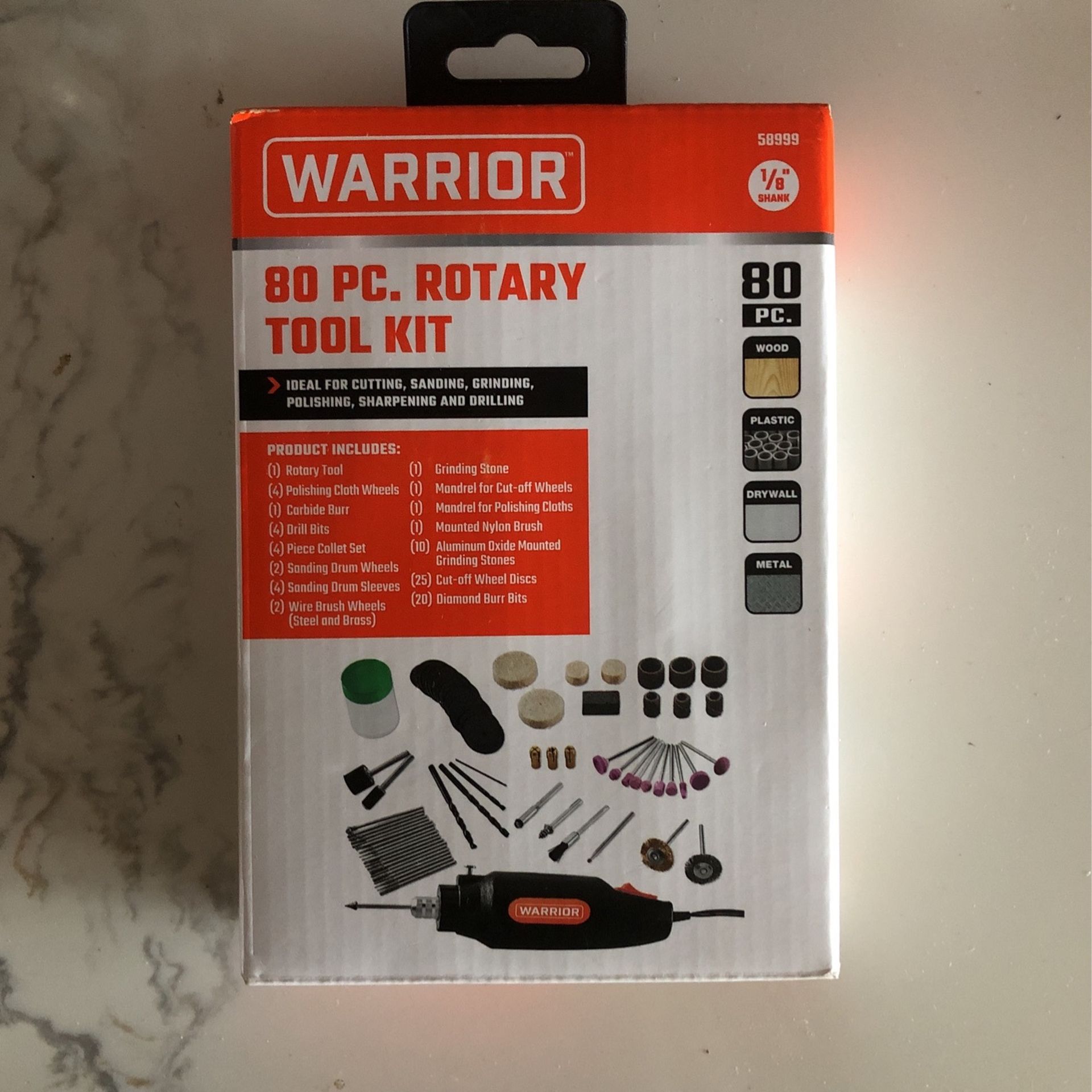 Warrior 80 PC. Rotary Tool Kit “new” In Box