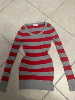 PINK red and grey longsleeve shirt (Large)