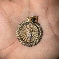 14k Gold San Judas Pendant 