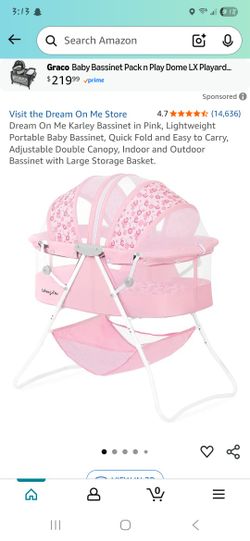 Pink Foldable Bassinet 