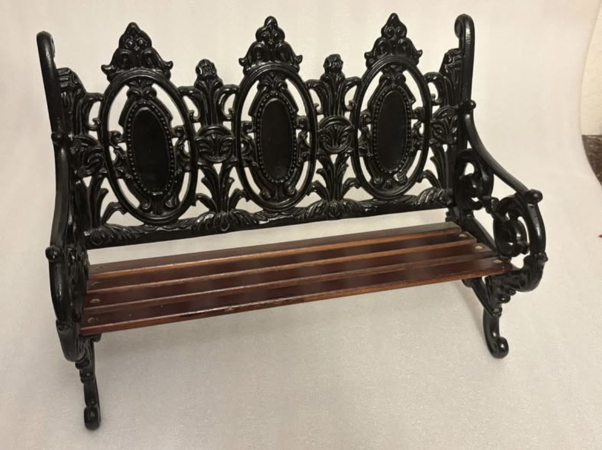 Antique Mini Cast Iron Bench , Toys. 