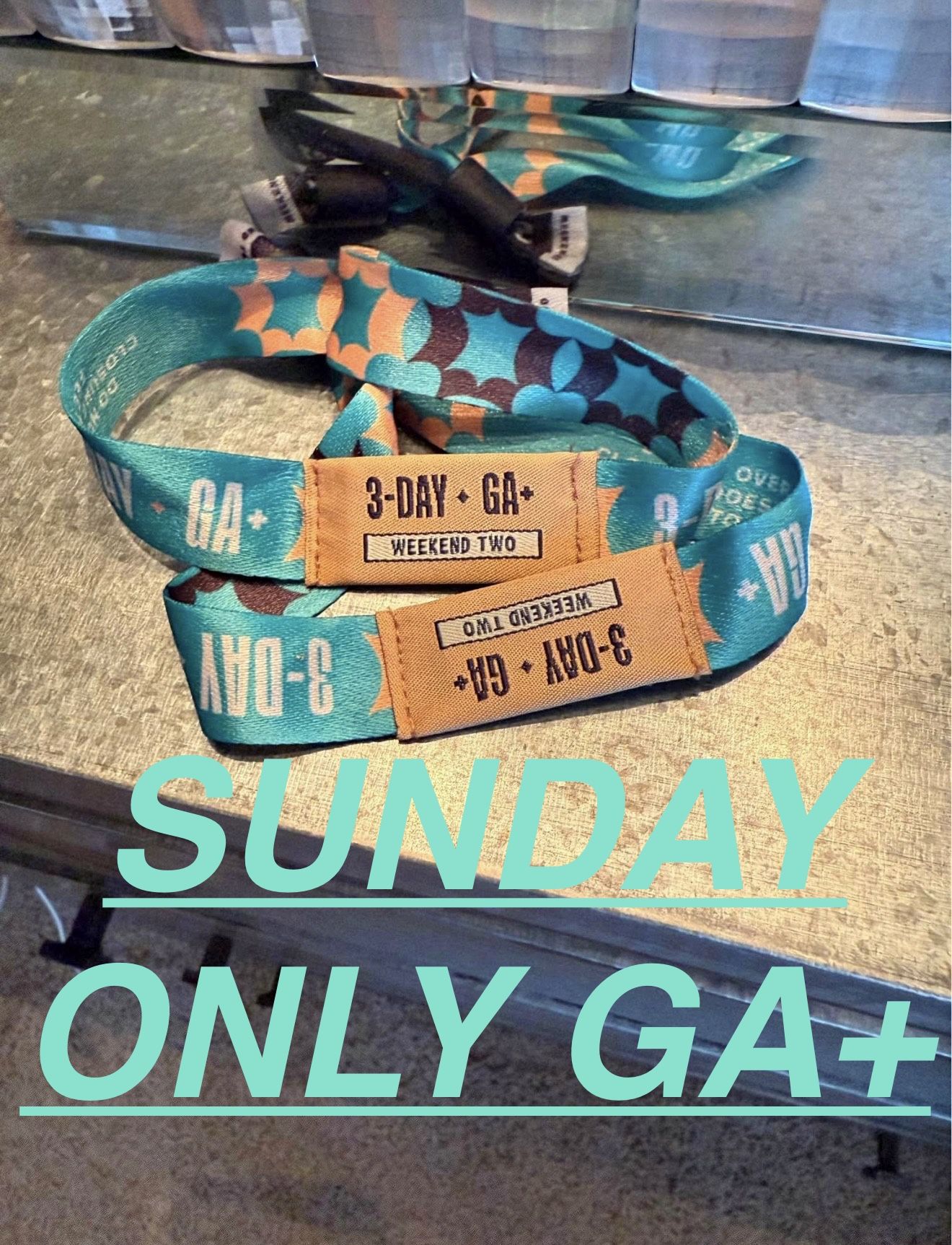 Austin City Limits ACL Weekend 2 (SUNDAY ONLY) GA+ $500 EACH