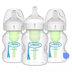 Dr. Brown's 5oz Anti-Colic Options+ Wide-Neck Baby Bottle with Level 1 Slow Flow Nipple - 3pk - 0m+
