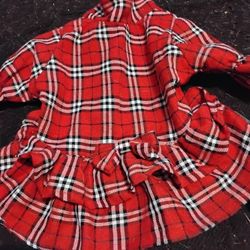 Adorable Plaid Dress For Small Dog