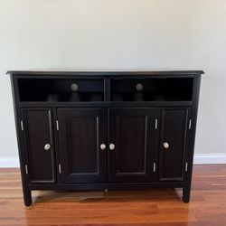 Solid Wood Black Media Console/TV Stand
