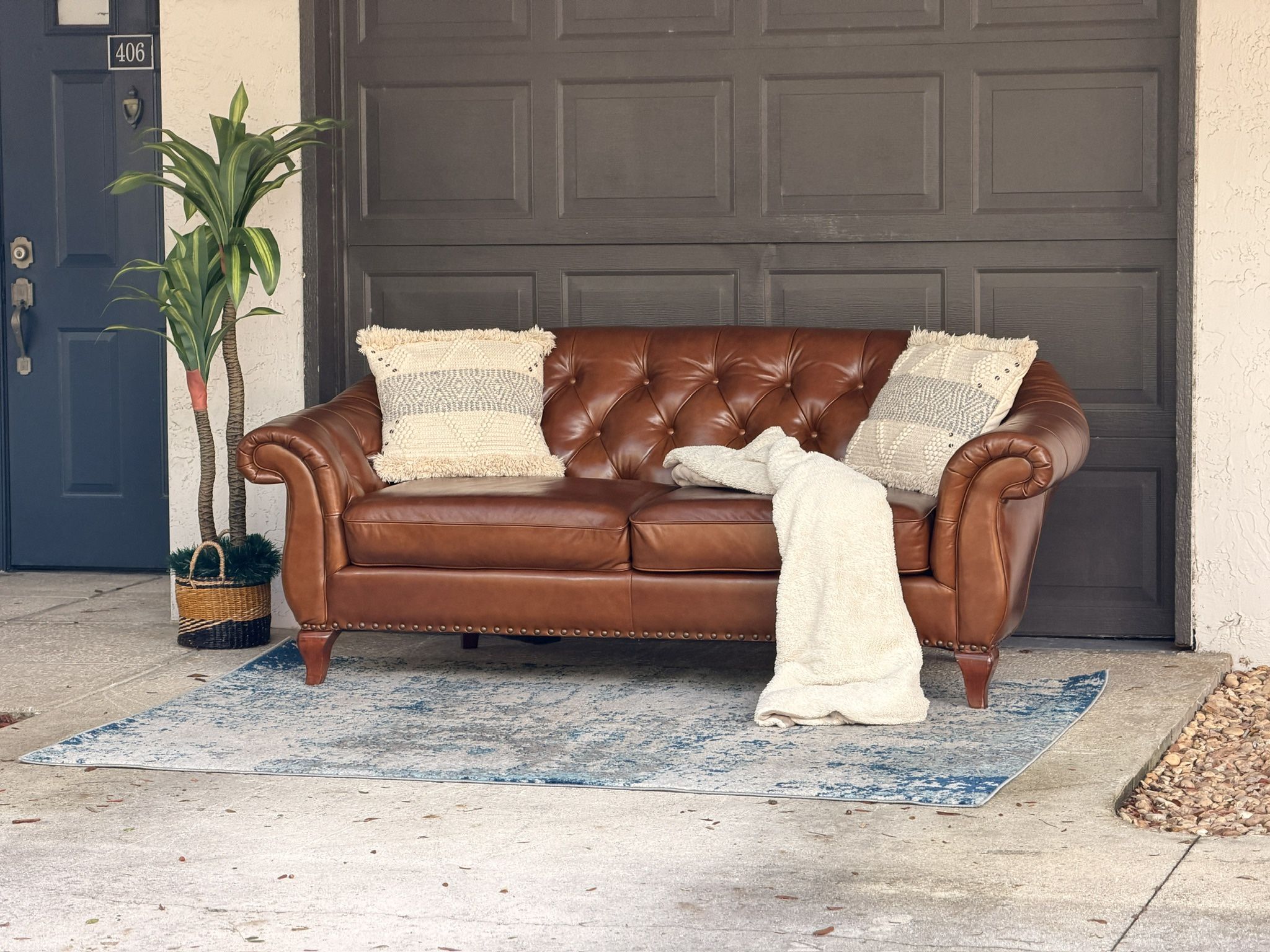 Leather Couch Ralph Lauren Sofa Statement Piece