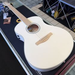 Ibanez Advanced Acoustic AAM370M2E Transparent Antique White Peach Fuzz Concert Acoustic Electric Guitar NEW!
